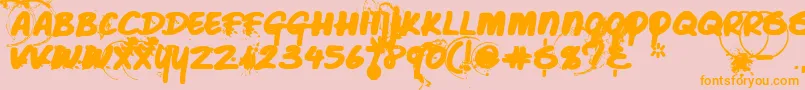 Caffeineblackout Font – Orange Fonts on Pink Background