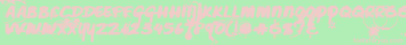 Шрифт Caffeineblackout – розовые шрифты на зелёном фоне