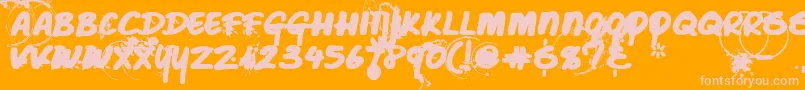 Caffeineblackout Font – Pink Fonts on Orange Background