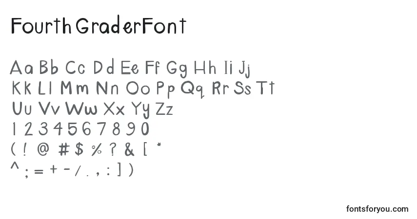 Schriftart FourthGraderFont – Alphabet, Zahlen, spezielle Symbole