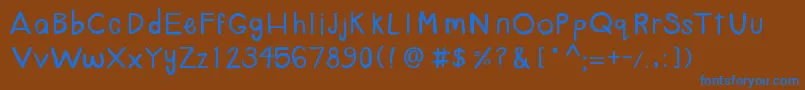 FourthGraderFont Font – Blue Fonts on Brown Background