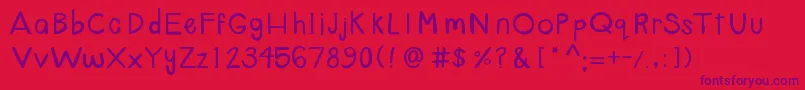 FourthGraderFont Font – Purple Fonts on Red Background