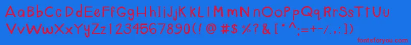 FourthGraderFont Font – Red Fonts on Blue Background