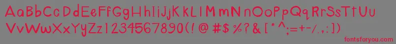 FourthGraderFont Font – Red Fonts on Gray Background