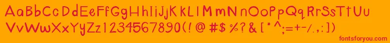 FourthGraderFont Font – Red Fonts on Orange Background