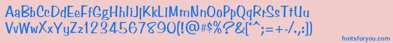 BenguiatFriskyAtt-Schriftart – Blaue Schriften auf rosa Hintergrund