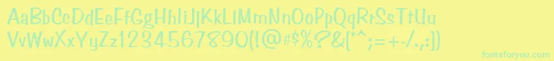 BenguiatFriskyAtt Font – Green Fonts on Yellow Background