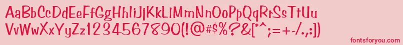 BenguiatFriskyAtt-Schriftart – Rote Schriften auf rosa Hintergrund