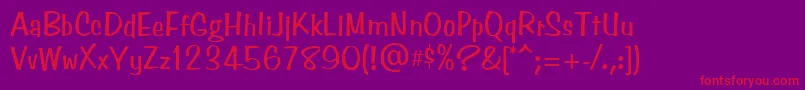 フォントBenguiatFriskyAtt – 紫の背景に赤い文字