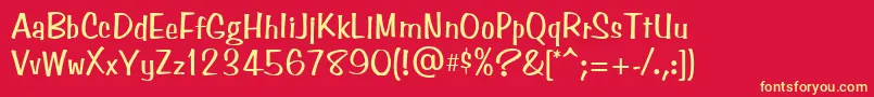 フォントBenguiatFriskyAtt – 黄色の文字、赤い背景