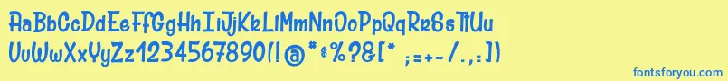 MrSunshine2 Font – Blue Fonts on Yellow Background