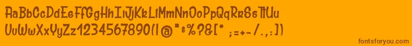 MrSunshine2 Font – Brown Fonts on Orange Background