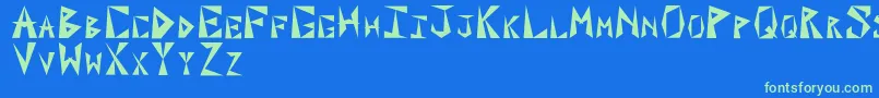 PaxilInitials Font – Green Fonts on Blue Background