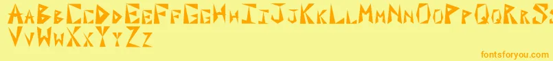 PaxilInitials Font – Orange Fonts on Yellow Background