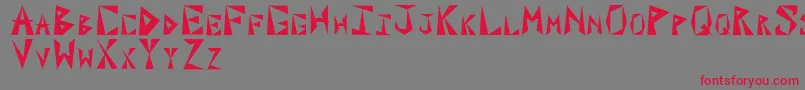 フォントPaxilInitials – 赤い文字の灰色の背景