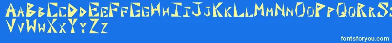 PaxilInitials Font – Yellow Fonts on Blue Background