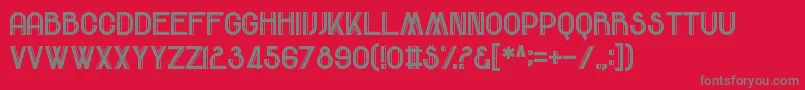 ComeRainOrFall-Schriftart – Graue Schriften auf rotem Hintergrund
