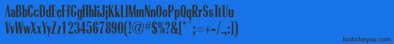 フォントRadiantBoldCondensedRegular – 黒い文字の青い背景
