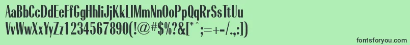 RadiantBoldCondensedRegular-fontti – mustat fontit vihreällä taustalla