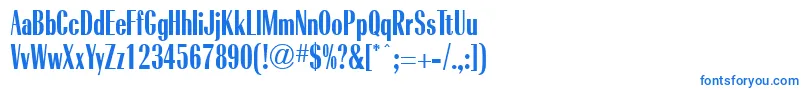 フォントRadiantBoldCondensedRegular – 白い背景に青い文字