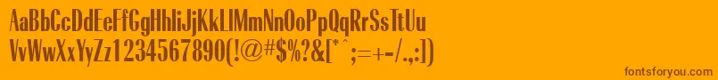 RadiantBoldCondensedRegular-fontti – ruskeat fontit oranssilla taustalla