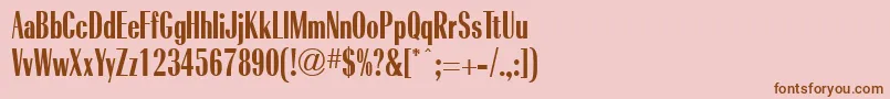 フォントRadiantBoldCondensedRegular – ピンクの背景に茶色のフォント