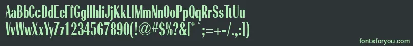 RadiantBoldCondensedRegular Font – Green Fonts on Black Background
