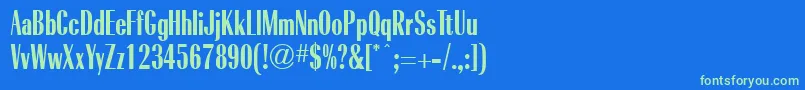 RadiantBoldCondensedRegular Font – Green Fonts on Blue Background