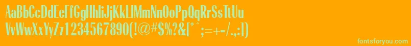 Fonte RadiantBoldCondensedRegular – fontes verdes em um fundo laranja