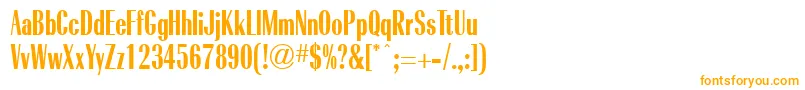 RadiantBoldCondensedRegular-Schriftart – Orangefarbene Schriften auf weißem Hintergrund