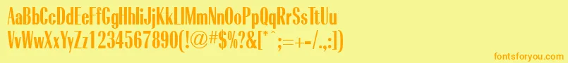 RadiantBoldCondensedRegular Font – Orange Fonts on Yellow Background