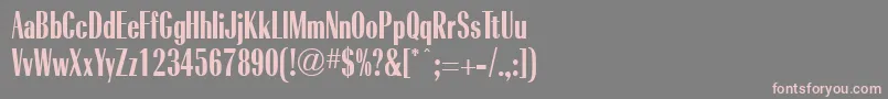 RadiantBoldCondensedRegular-fontti – vaaleanpunaiset fontit harmaalla taustalla