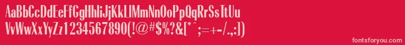RadiantBoldCondensedRegular-fontti – vaaleanpunaiset fontit punaisella taustalla