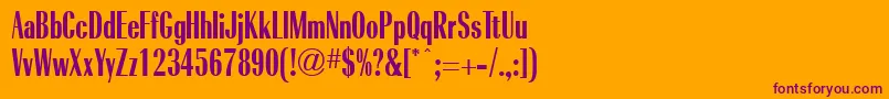 RadiantBoldCondensedRegular Font – Purple Fonts on Orange Background