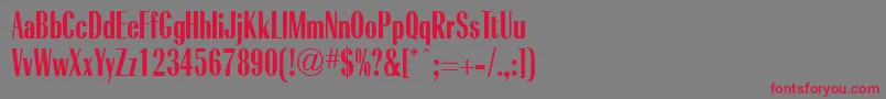 RadiantBoldCondensedRegular Font – Red Fonts on Gray Background