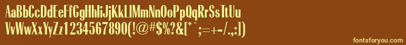 RadiantBoldCondensedRegular Font – Yellow Fonts on Brown Background