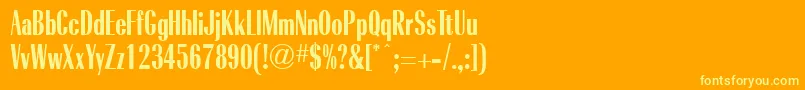 Fonte RadiantBoldCondensedRegular – fontes amarelas em um fundo laranja