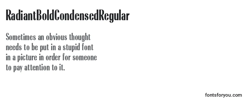 RadiantBoldCondensedRegular Font