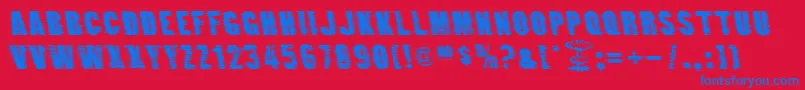 Шрифт GroundZero – синие шрифты на красном фоне