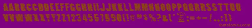 GroundZero-fontti – ruskeat fontit violetilla taustalla