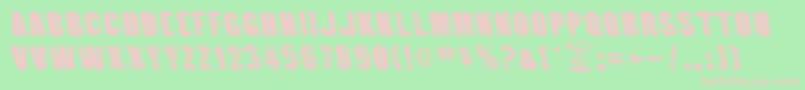 GroundZero-fontti – vaaleanpunaiset fontit vihreällä taustalla