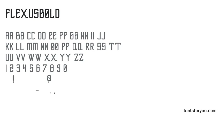 Schriftart FlexusBold – Alphabet, Zahlen, spezielle Symbole