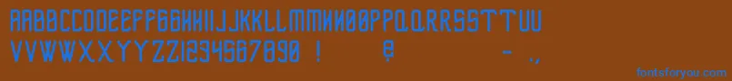 フォントFlexusBold – 茶色の背景に青い文字