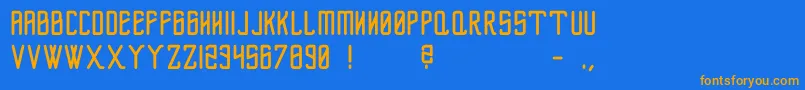 フォントFlexusBold – オレンジ色の文字が青い背景にあります。