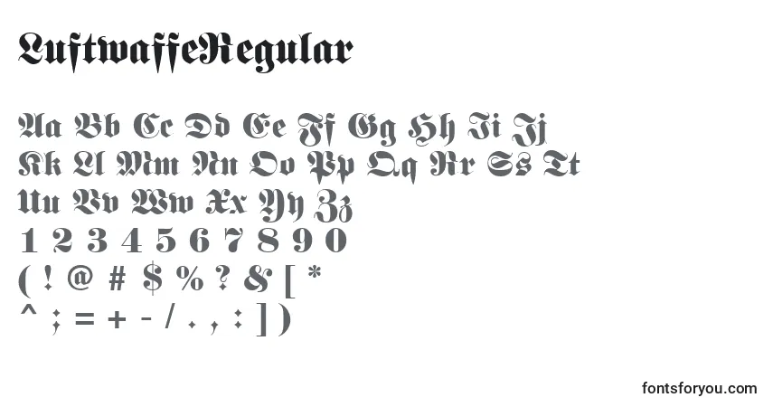 LuftwaffeRegular Font – alphabet, numbers, special characters