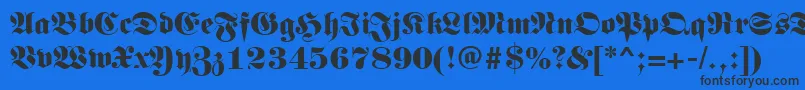 LuftwaffeRegular Font – Black Fonts on Blue Background