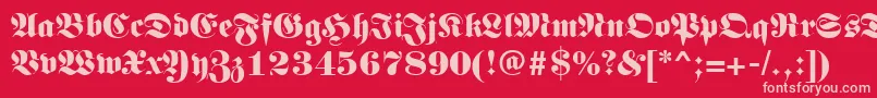 LuftwaffeRegular Font – Pink Fonts on Red Background