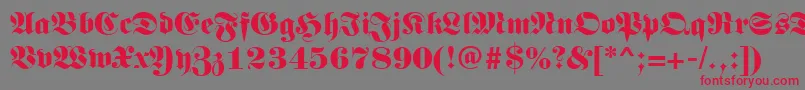 LuftwaffeRegular-Schriftart – Rote Schriften auf grauem Hintergrund