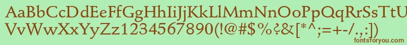 Шрифт StempelschneidlerstdMedium – коричневые шрифты на зелёном фоне