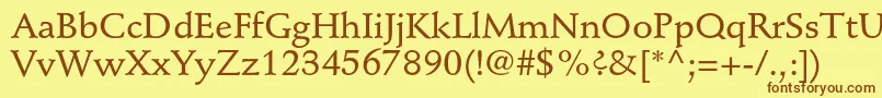 StempelschneidlerstdMedium Font – Brown Fonts on Yellow Background